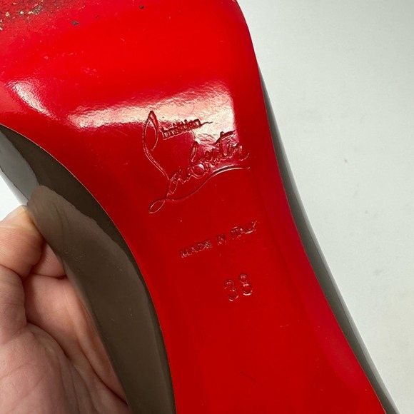 Christian Louboutin Brown Patent Leather Heels - Picture 11 of 12